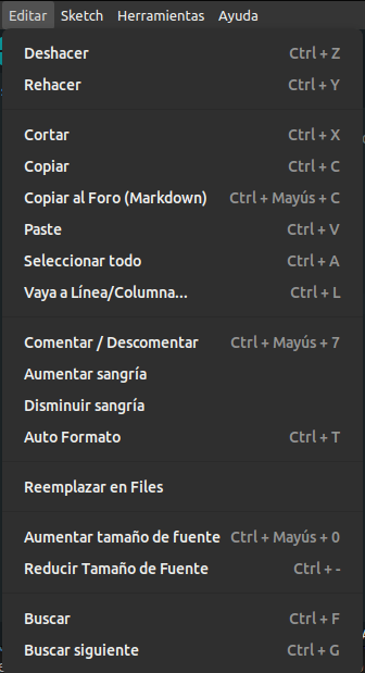 Menú Editar Menú Editar
